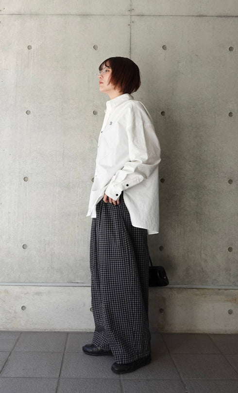 チェックボリュームラフパンツ